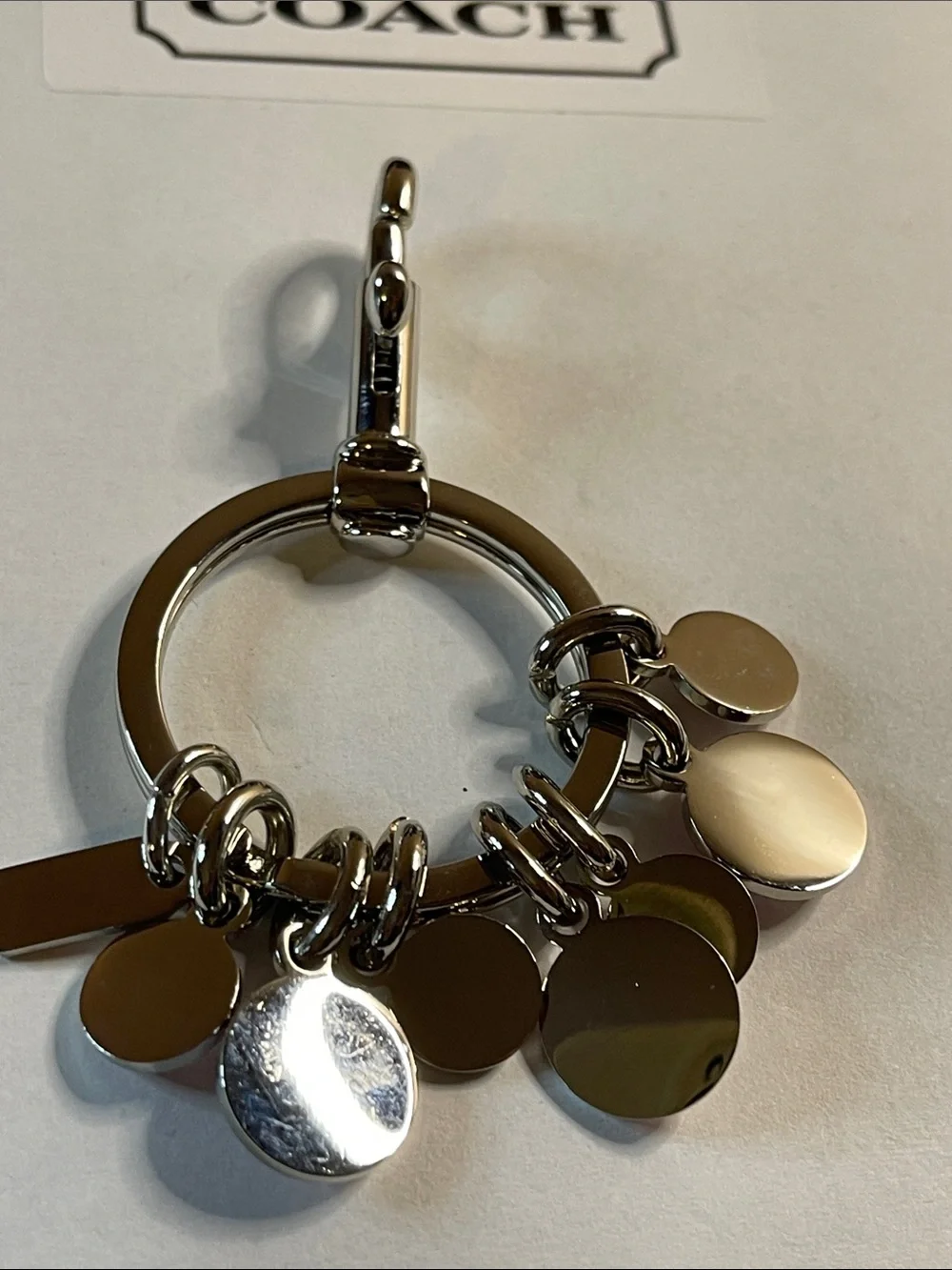 COACH Pink Crystal Charm Keyring/Bag Charm